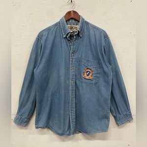 Vintage 80s MLB Montreal EXPOS Woody Sport Denim Shirt, Size M, 15.5 Neck